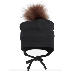 Calikids - Tuque mi-saison avec pompom fausse fourrure amovible - Noir Calikids - Tuque mi-saison avec pompom fausse fourrure amovible - Noir